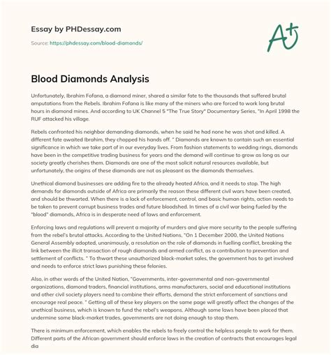 Blood diamonds: an analysis of the state of affairs and the 